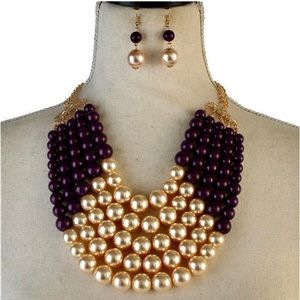 Pearl 5 Lines Necklace set